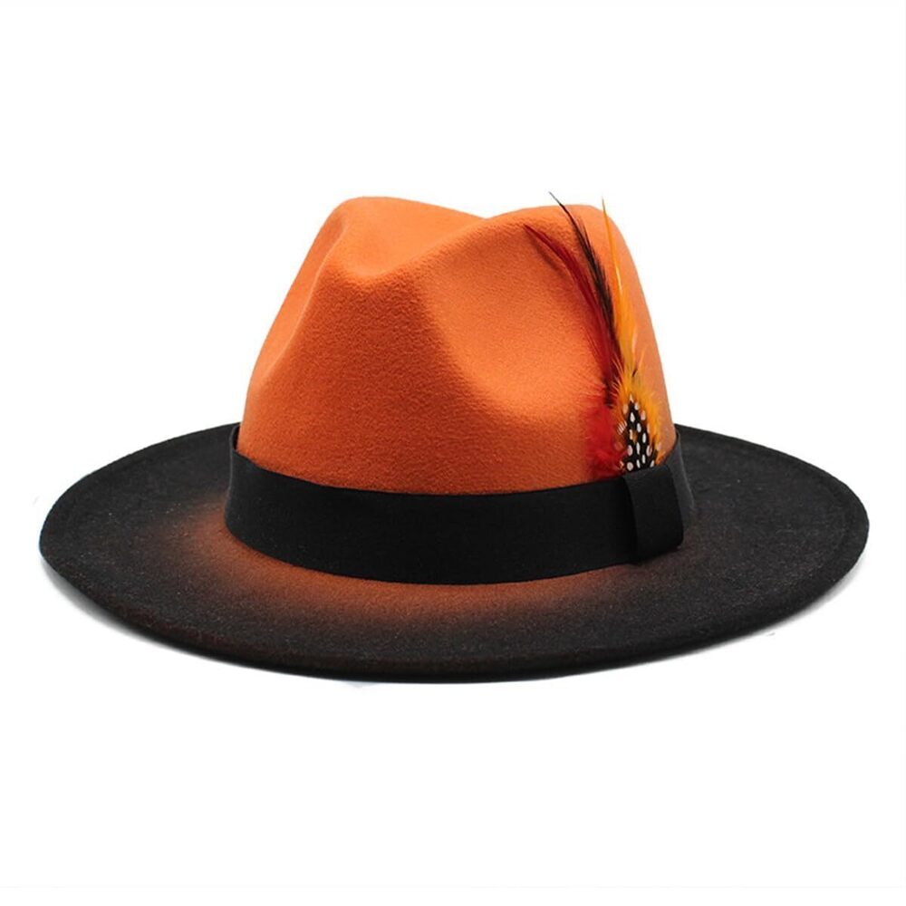 6831 Fedora Hat and , Classic Woolen Adjustable Felt Panama Hat